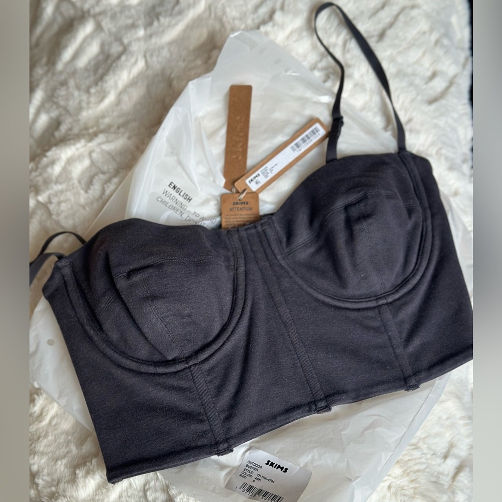 NWT SKIMS Charcoal Bustier Bra